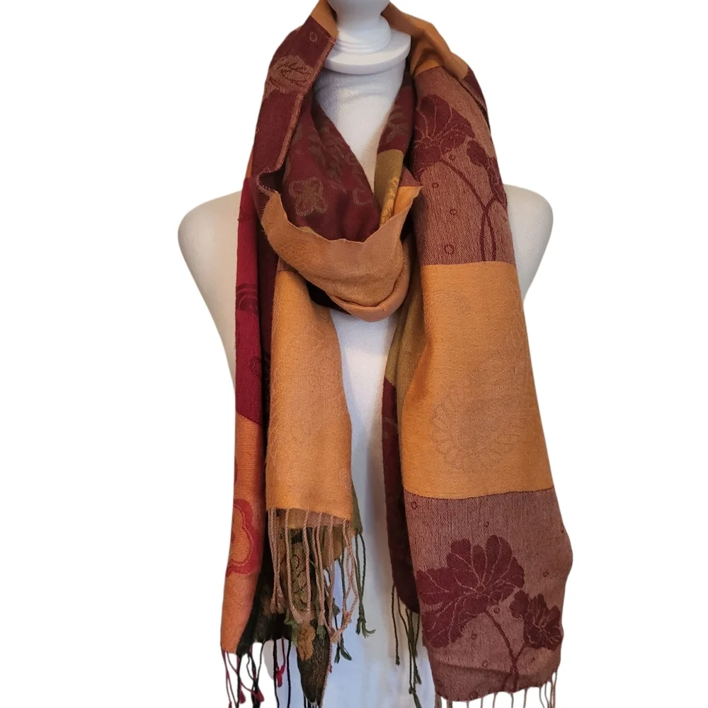 Fall Print Scarf Orange/Red